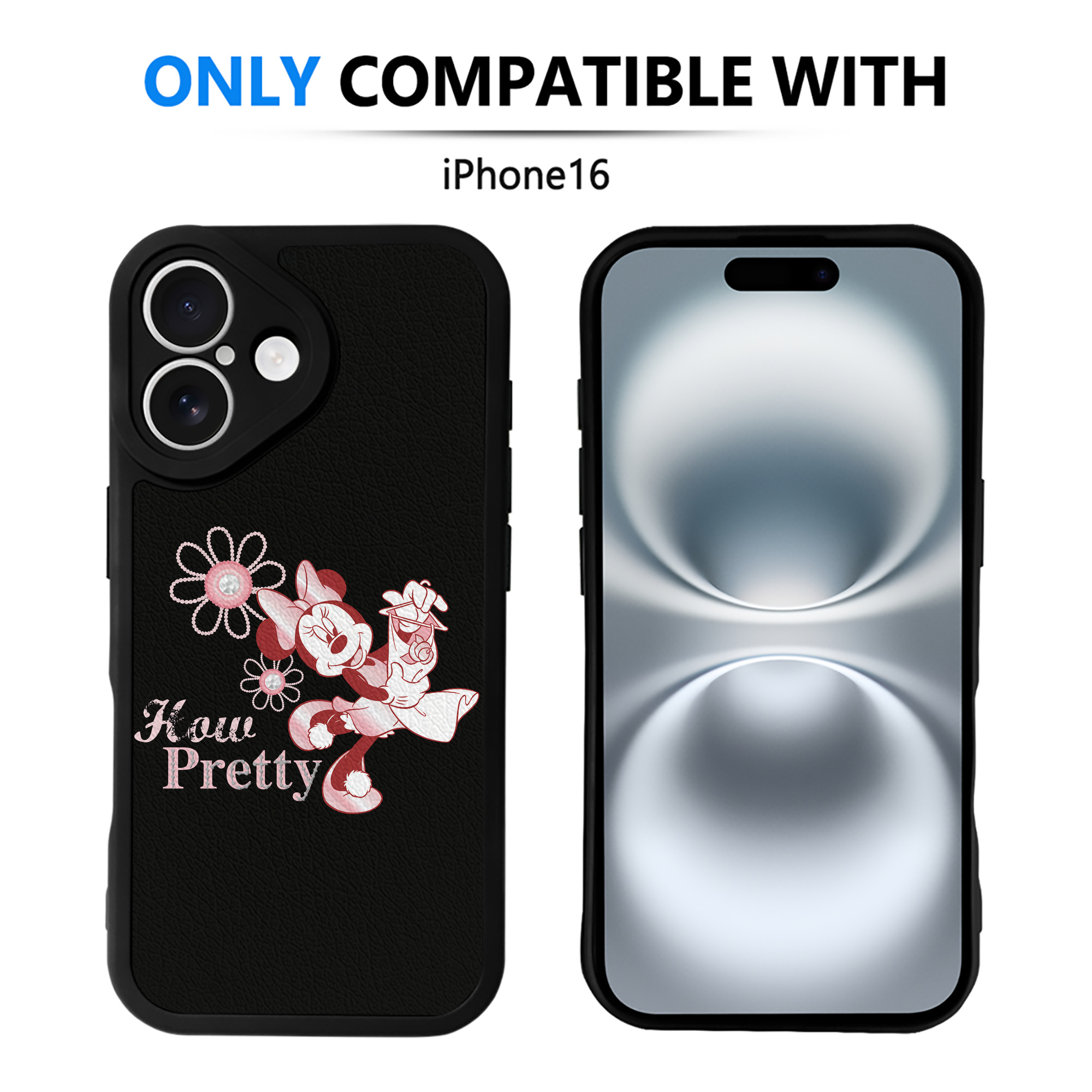 （画像用） ミッキーマウス Mickey Mouse 【iPhone 16シリーズ対応】シリコンスマホケース（レザー調） 材質：シリコン
